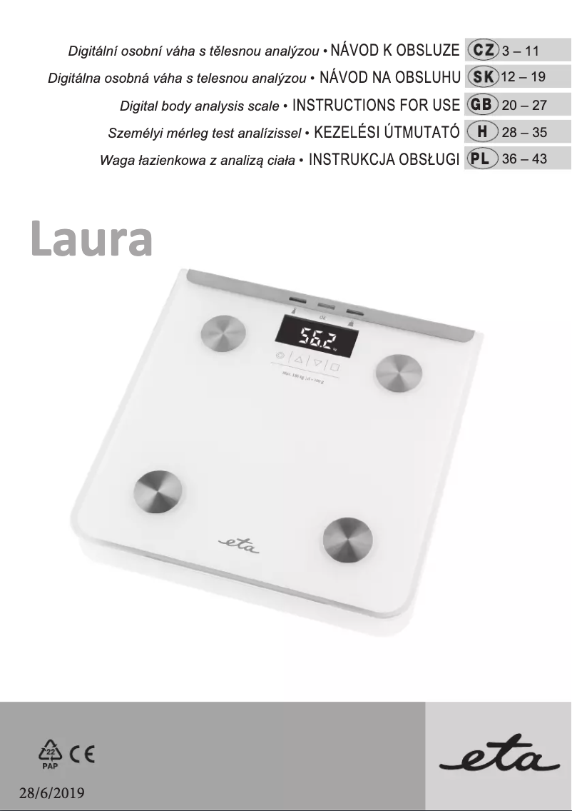 Image de la première page du manuel de l'appareil Laura 0781 0000