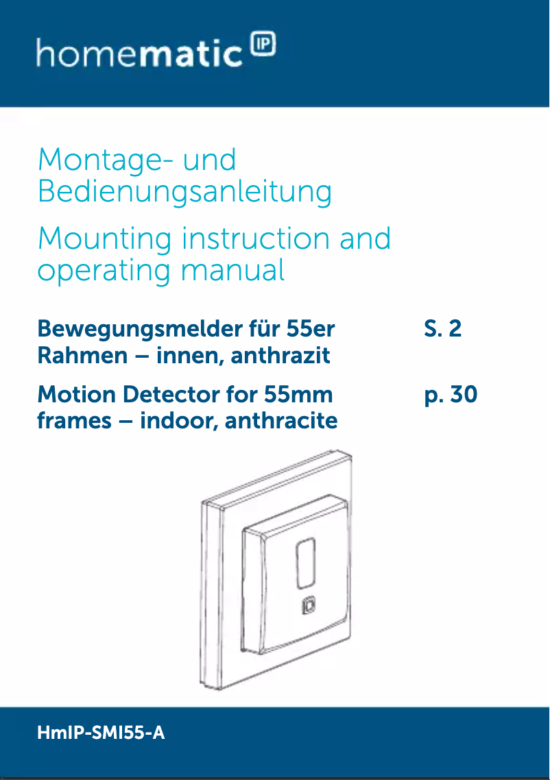 Page 1 de la notice Manuel utilisateur Homematic IP HmIP-SMI55-A