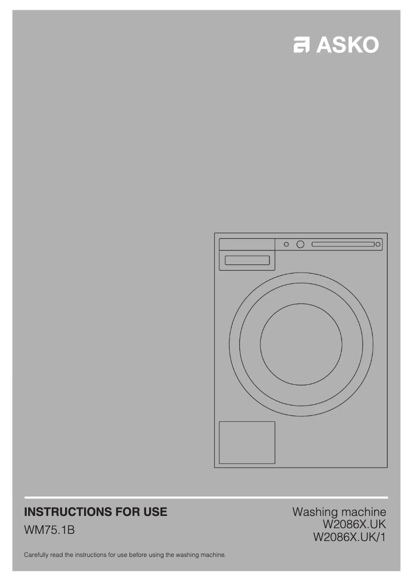 Page n°1 - Manuel utilisateur Asko W2086CWUK