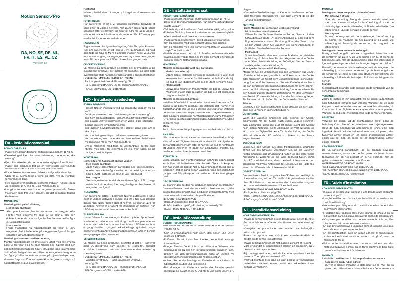 Page n°1 - Manuel utilisateur Frient Motion Sensor