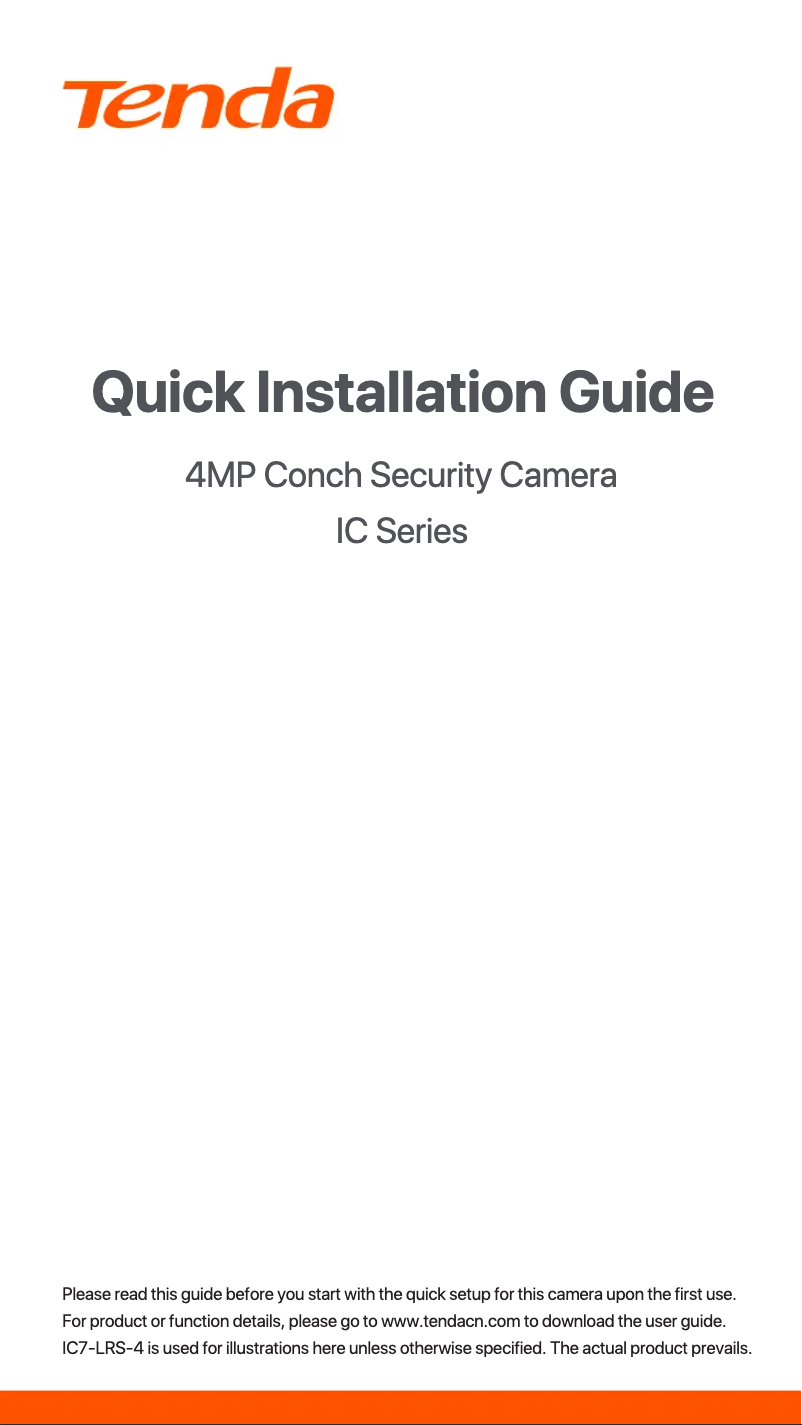 Page n°1 - Manuel utilisateur Tenda IC6-PRS
