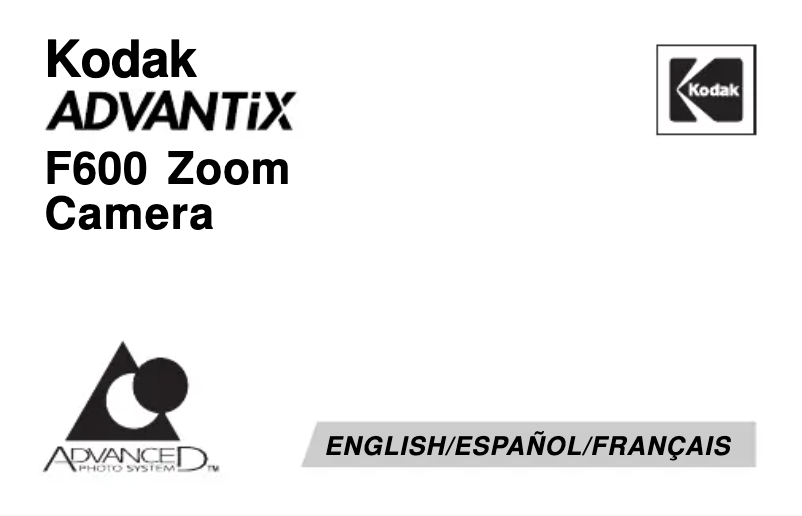 Page 1 de la notice Manuel utilisateur Kodak Advantix F600