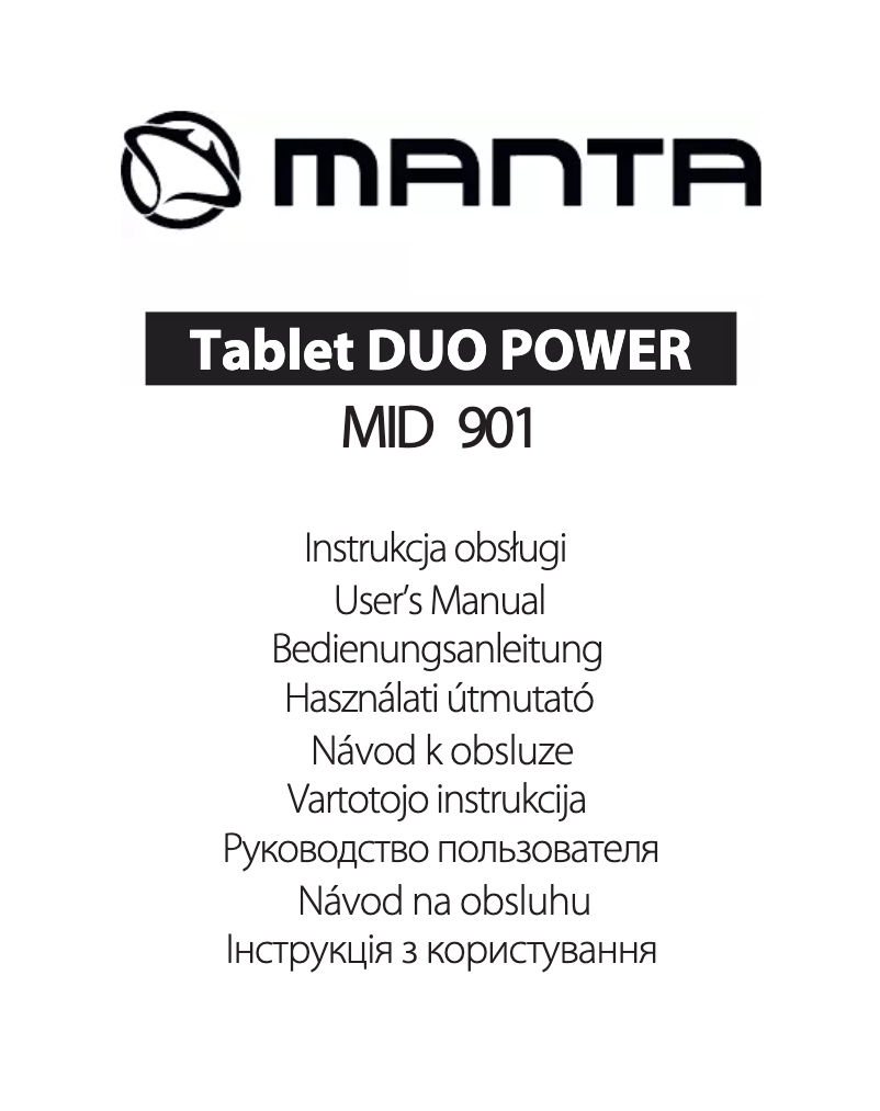 Page 1 de la notice Manuel utilisateur Manta Duo Power MID901