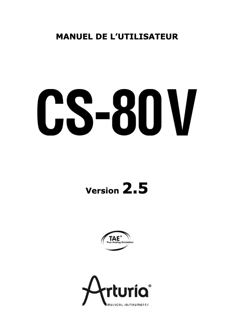 Image de la première page du manuel de l'appareil CS-80 V2