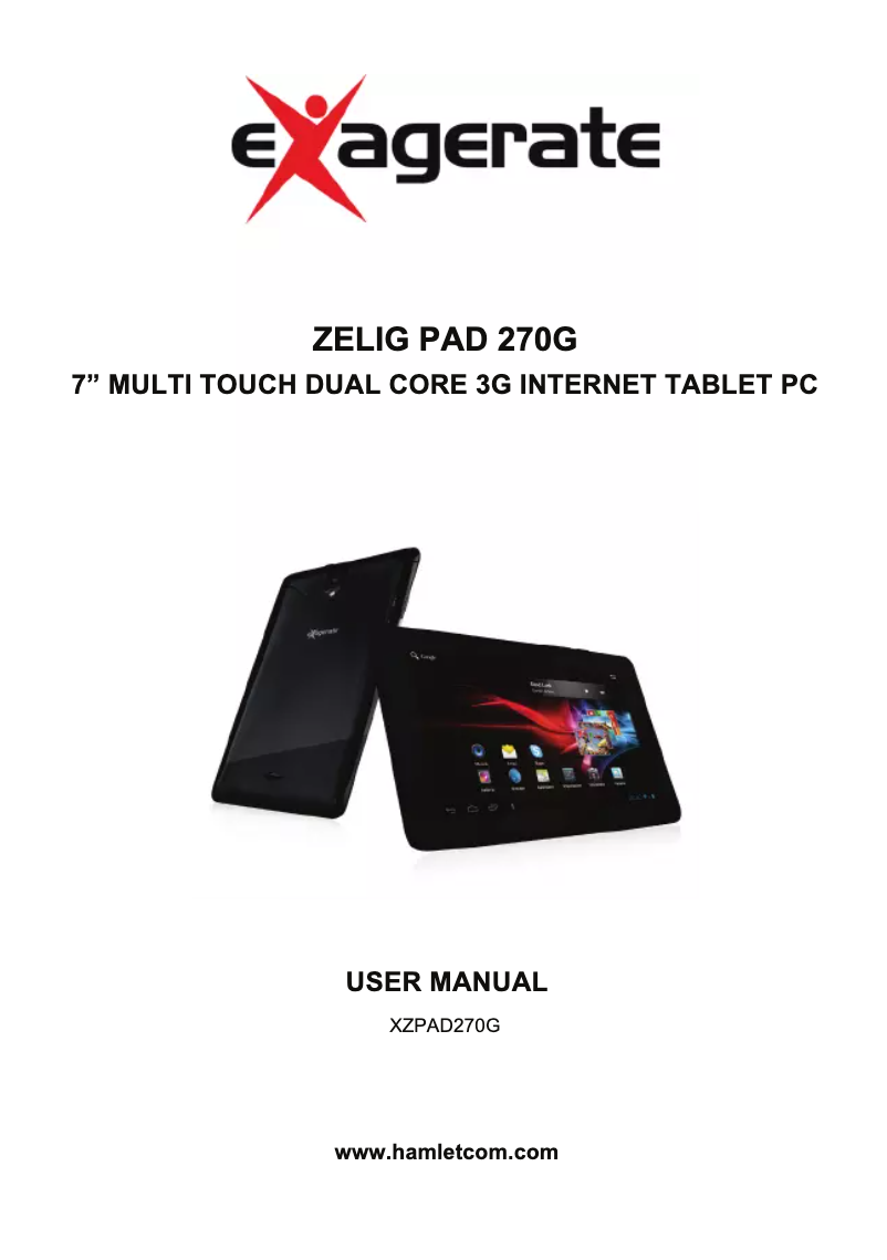 Imagen de la primera página del manual del dispositivo Zelig Pad XZPAD270G