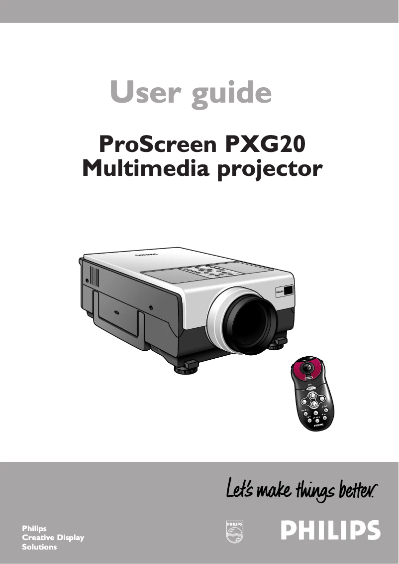 Page 1 of the manual User Manual Philips ProScreen PXG20