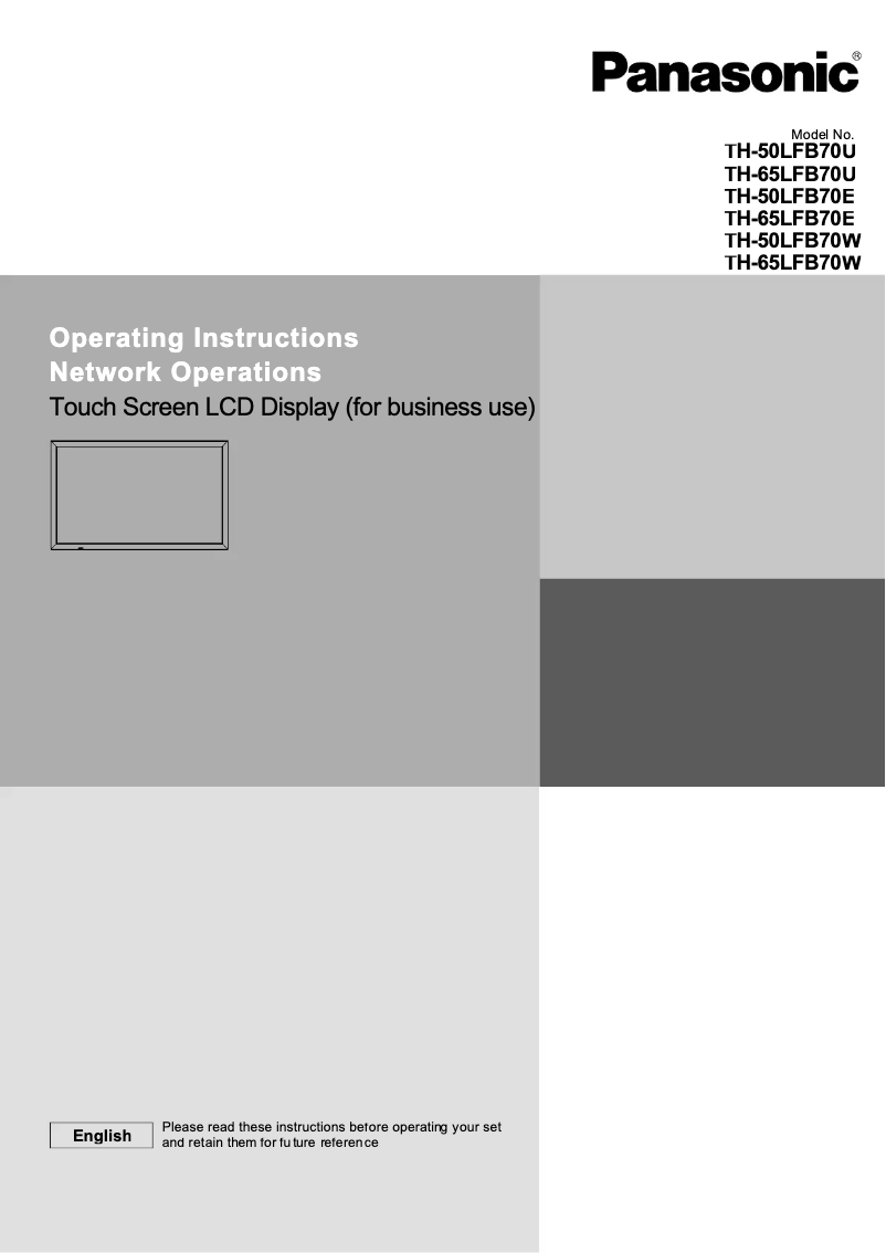 Page 1 de la notice Manuel utilisateur Panasonic TH-50LFB70W