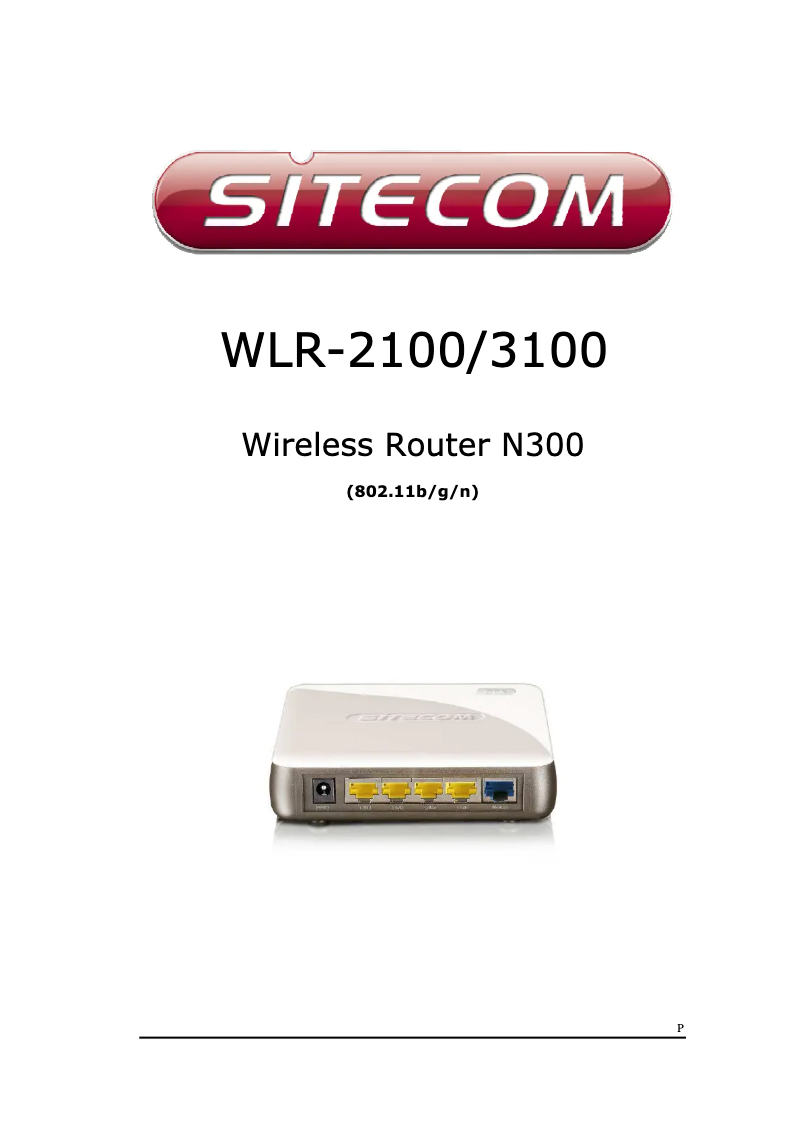 Page n°1 - Manuel utilisateur Sitecom WLR-3100