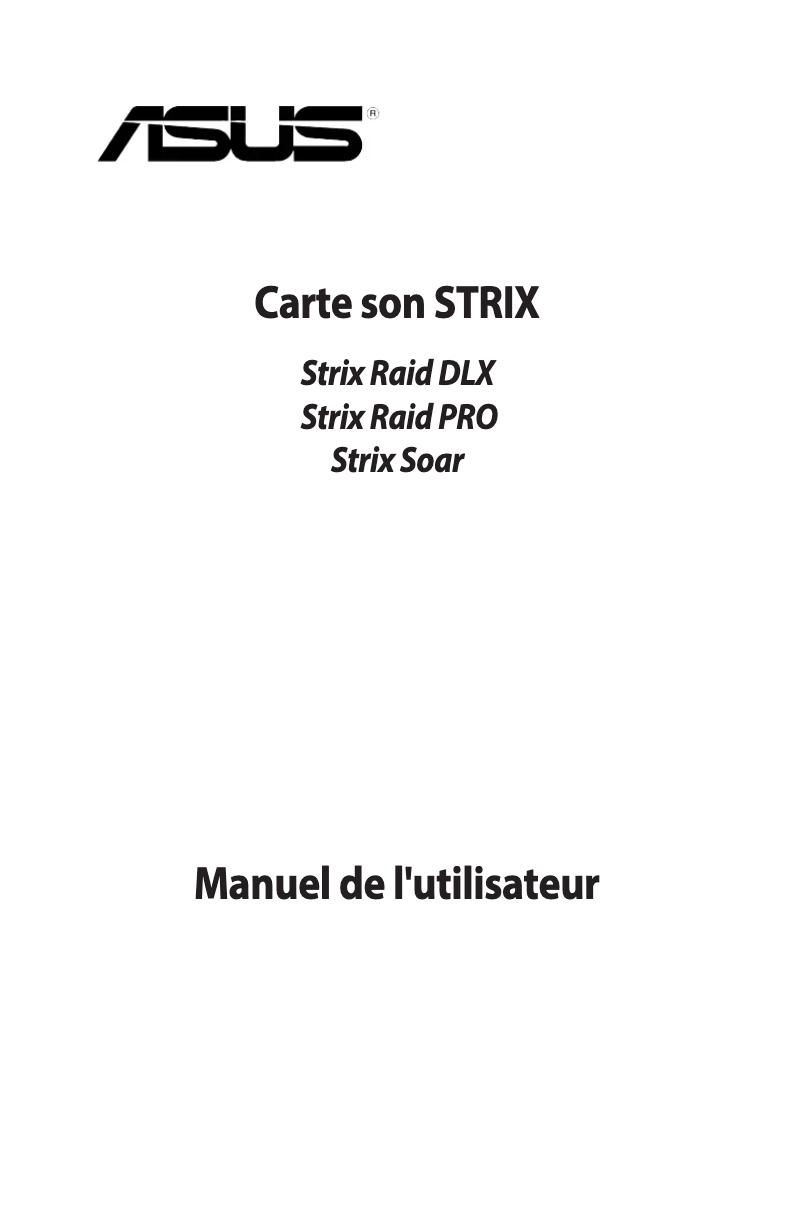 Image de la première page du manuel de l'appareil Strix Raid Pro
