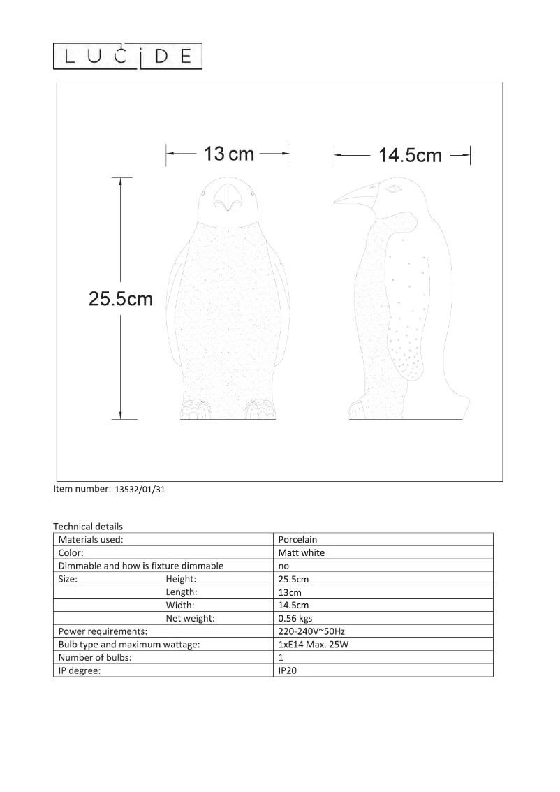 Página 1 del manual Manual de usuario Lucide Pinguin