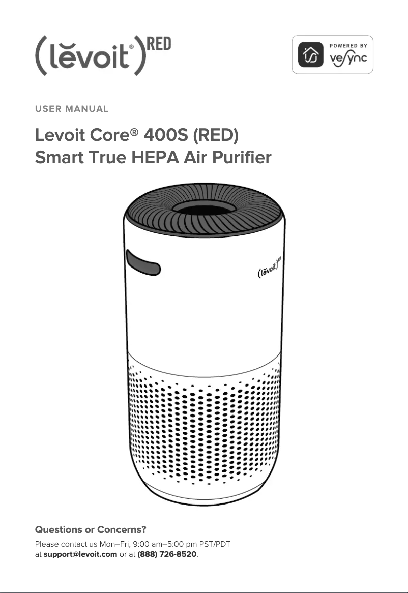 Image de la première page du manuel de l'appareil VeSync Core 400S