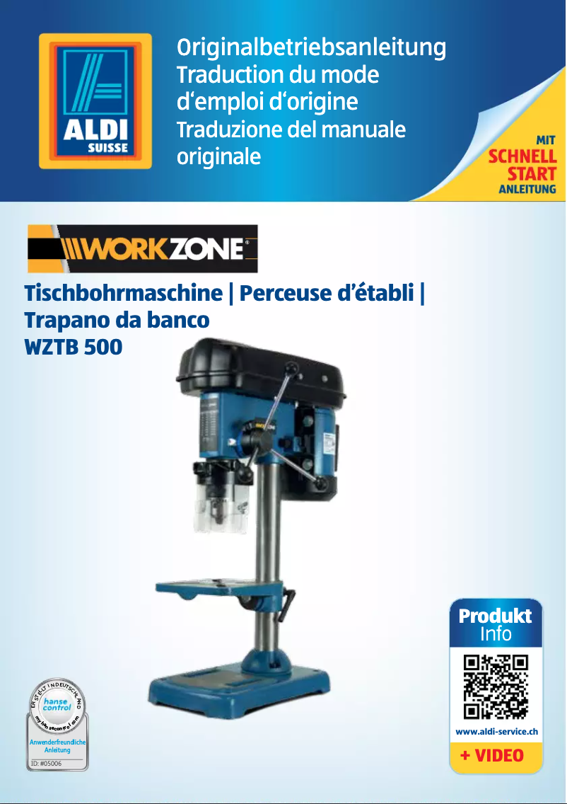 Page 1 de la notice Manuel utilisateur Workzone WZTB 500