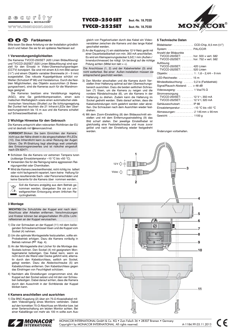 Image de la première page du manuel de l'appareil TVCCD-252SET