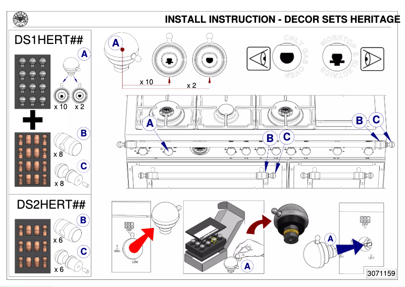 Page 1 de la notice Guide d'installation Bertazzoni DS2HERT