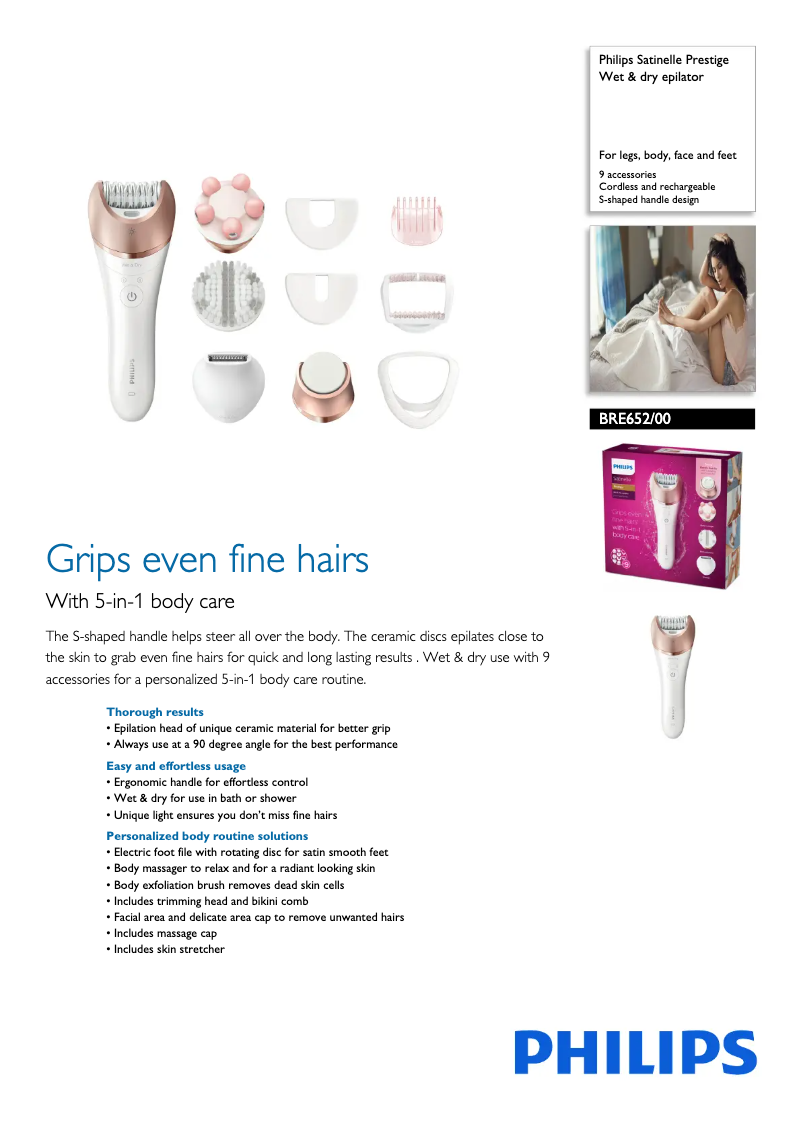 Image de la première page du manuel de l'appareil Satinelle Prestige BRE652