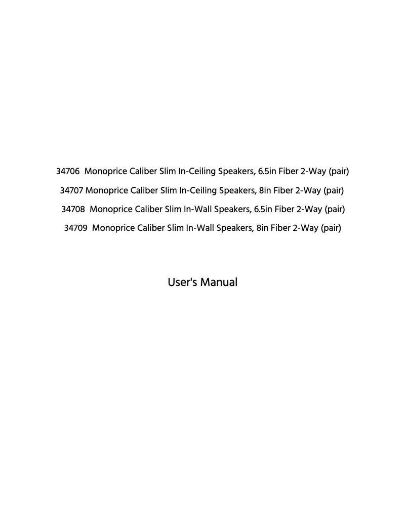 Page 1 de la notice Manuel utilisateur Monoprice 34709