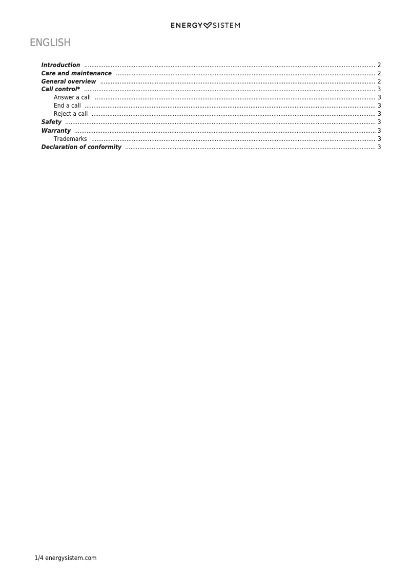 Image de la première page du manuel de l'appareil Earphones Sport 2 mic