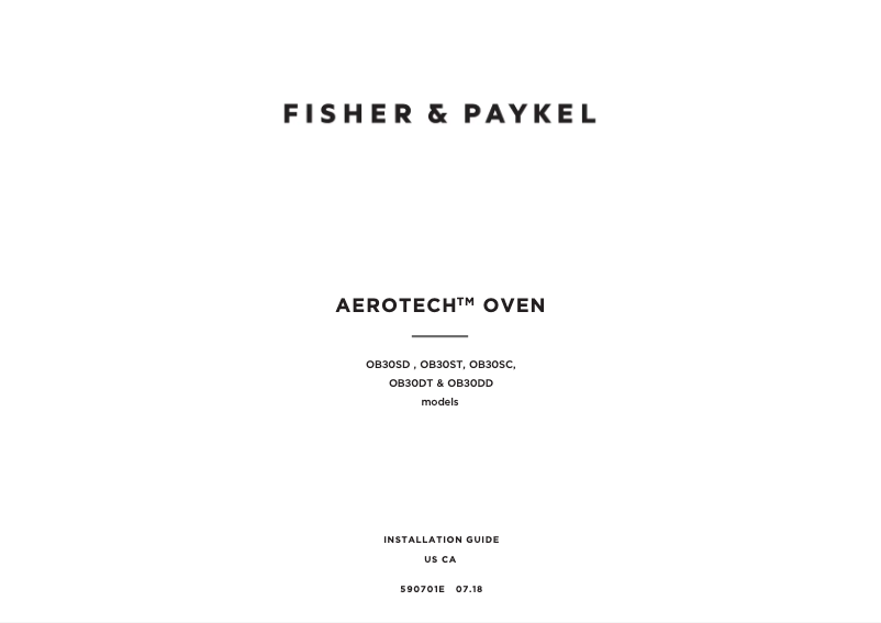 Page n°1 - Guide d'installation Fisher & Paykel OB30DDEPX3_N