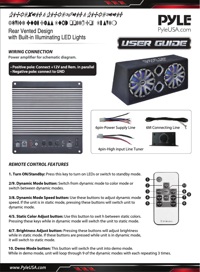 Page 1 de la notice Manuel utilisateur Pyle PLBAS122LE