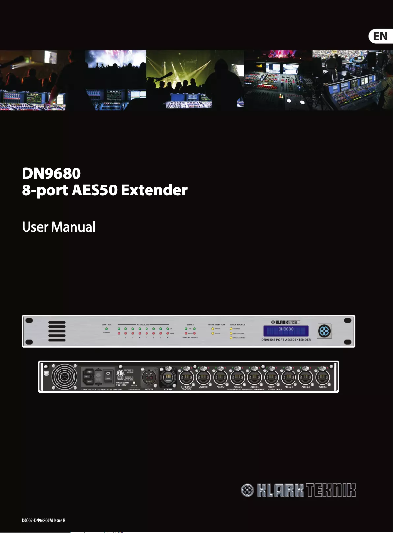Page 1 de la notice Manuel utilisateur Klark Teknik DN9680