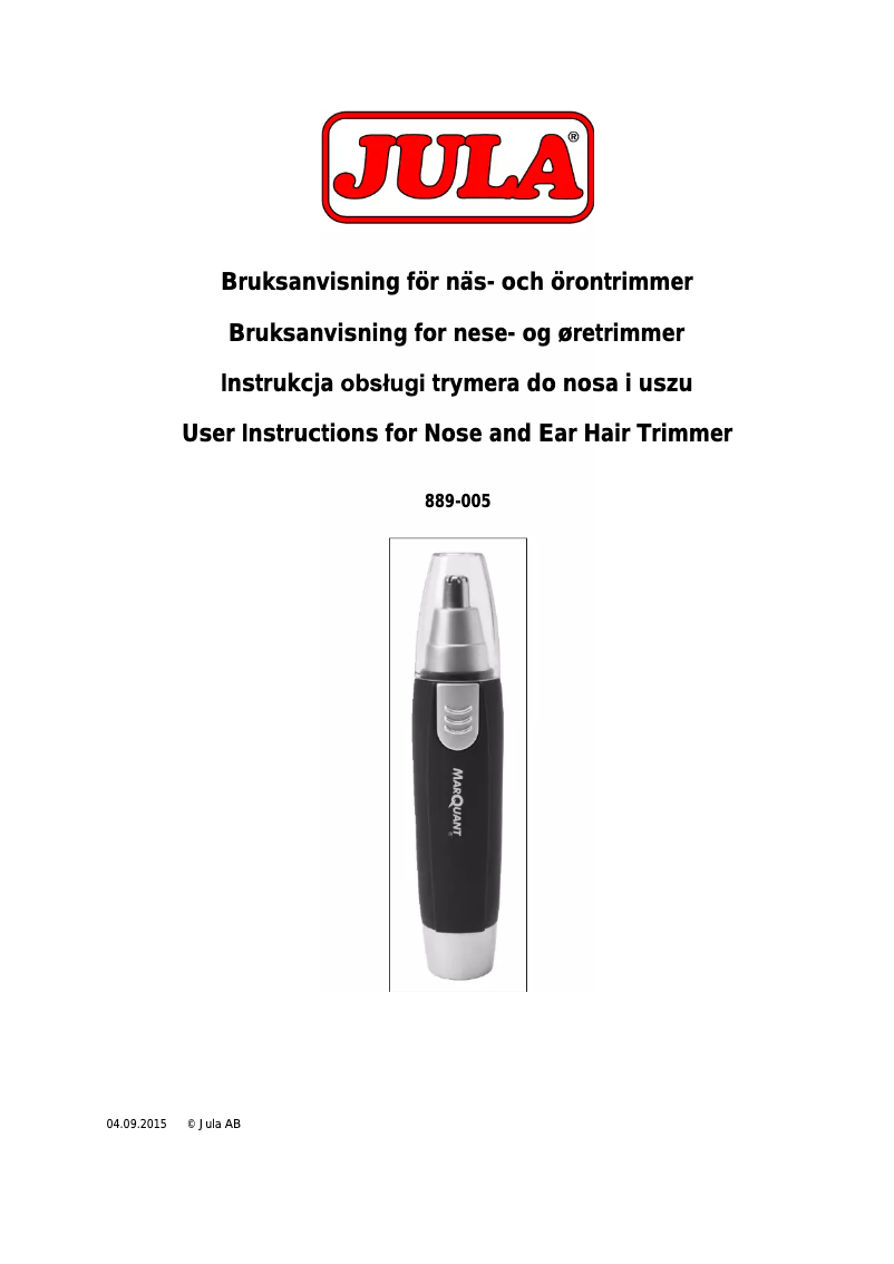 Page n°1 - Manuel utilisateur Marquant 889-005