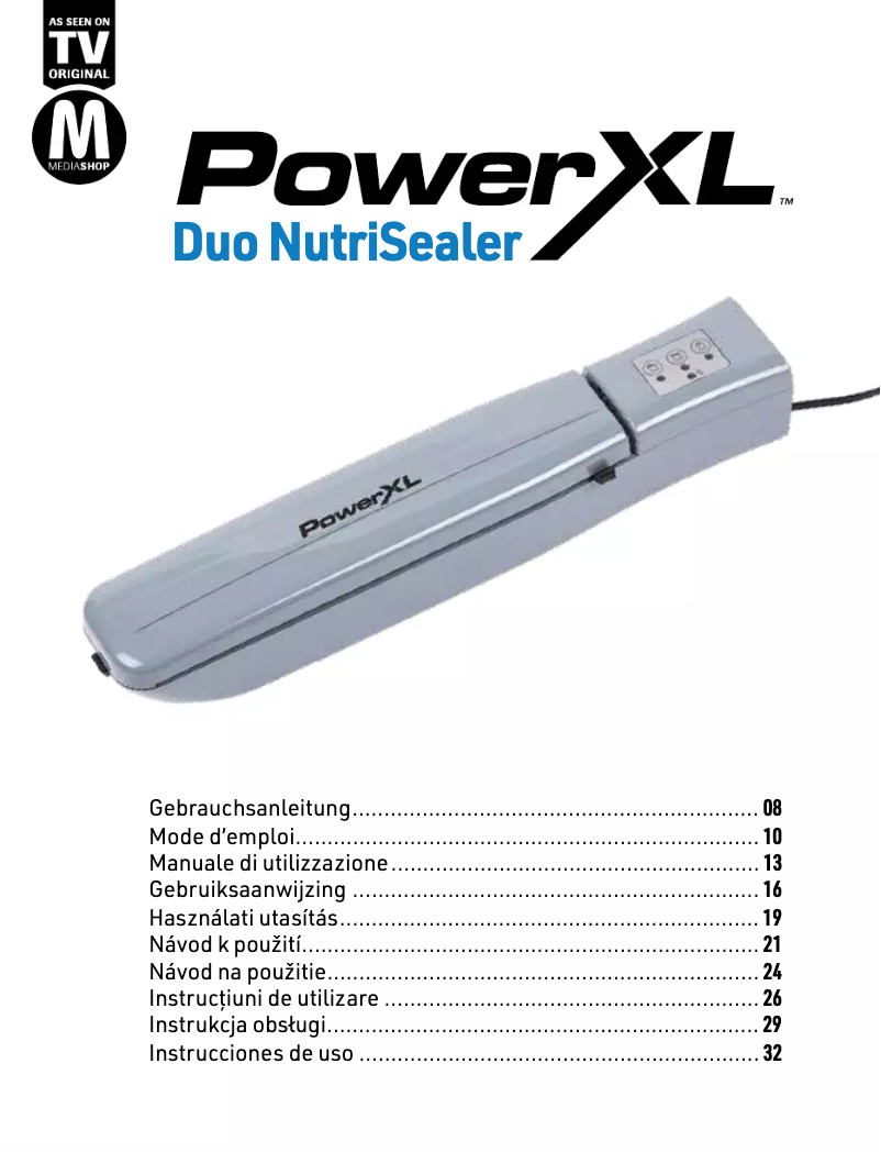Page n°1 - Manuel utilisateur PowerXL Duo NutriSealer