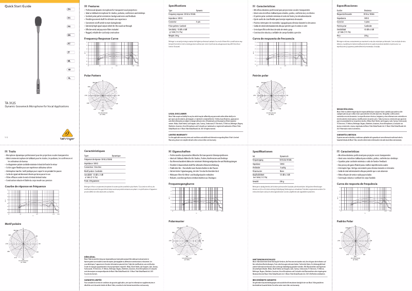 Página 1 del manual Manual de usuario Behringer TA 312S