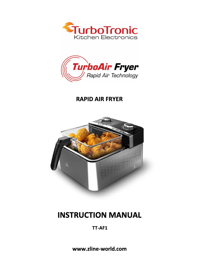 Page 1 de la notice Manuel utilisateur TurboTronic TurboAir Fryer TT-AF1
