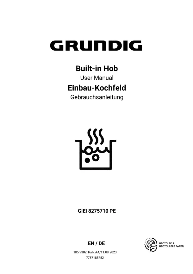 Page 1 de la notice Manuel utilisateur Grundig GIEI 8275710 PE