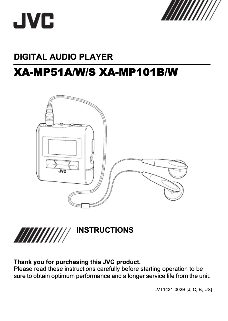 Image de la première page du manuel de l'appareil XA-MP51S