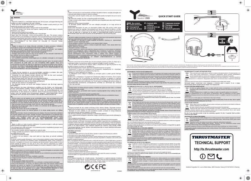 Page n°1 - Manuel utilisateur Thrustmaster Y-300X