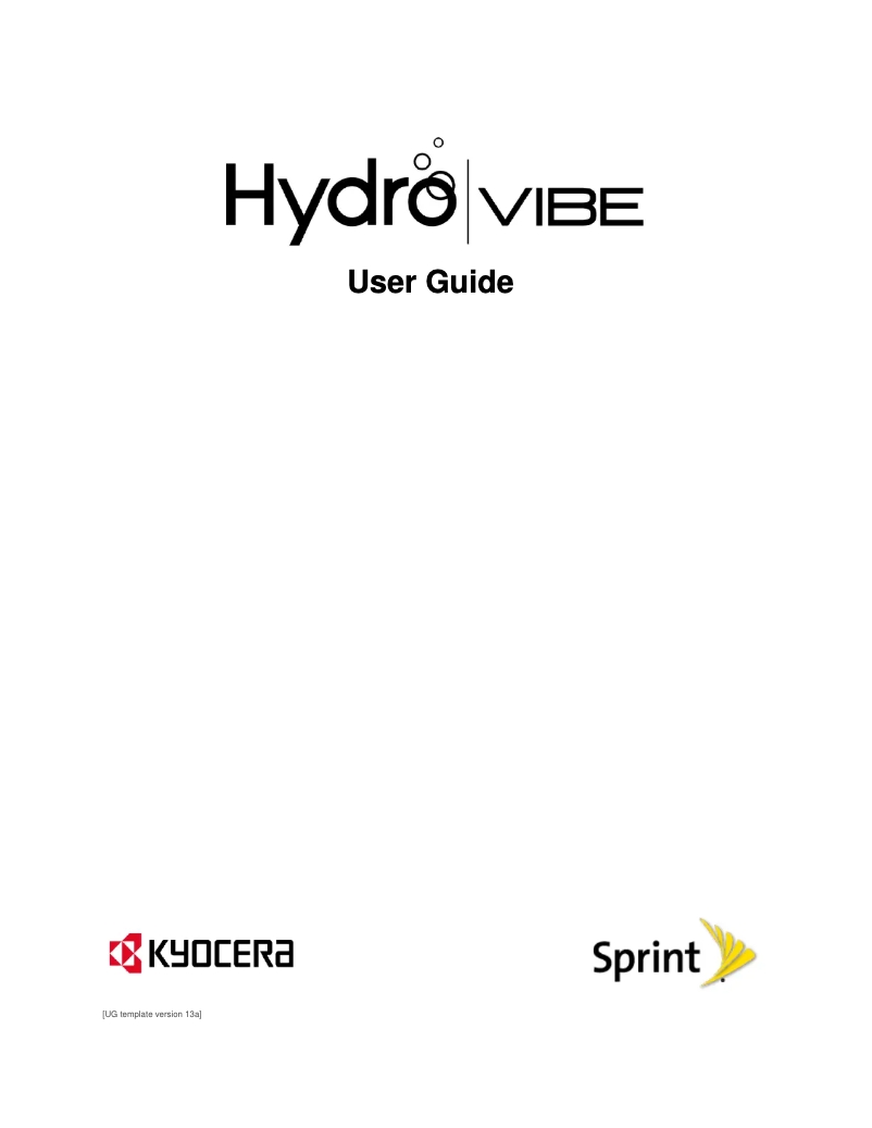 Page 1 de la notice Manuel utilisateur Kyocera Hydro Vibe C6725