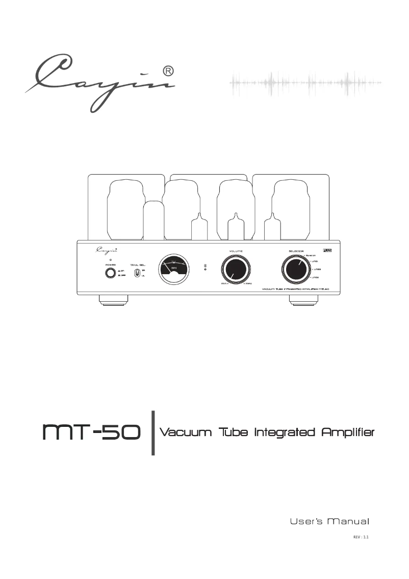 Página 1 del manual Manual de usuario Cayin MT-50