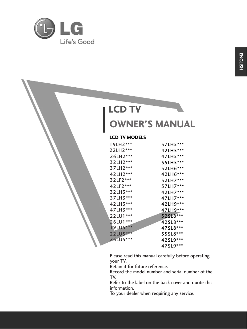 Page n°1 - Manuel utilisateur LG 19LU50R