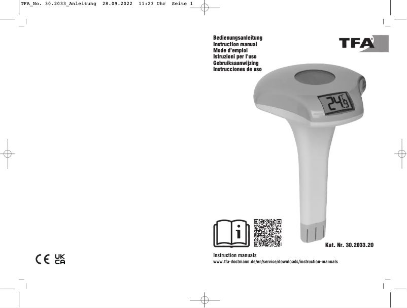 Image de la première page du manuel de l'appareil 30.2033.20