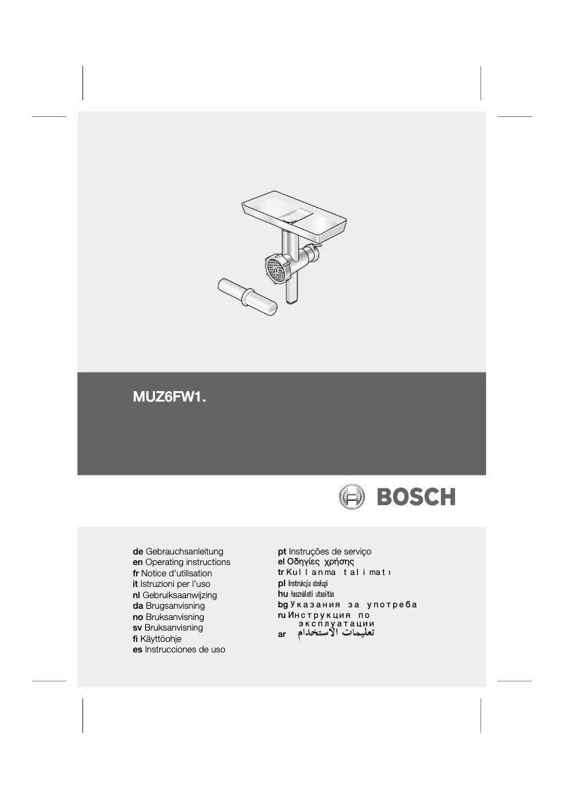 Page 1 de la notice Manuel utilisateur Bosch MUZ6FW4
