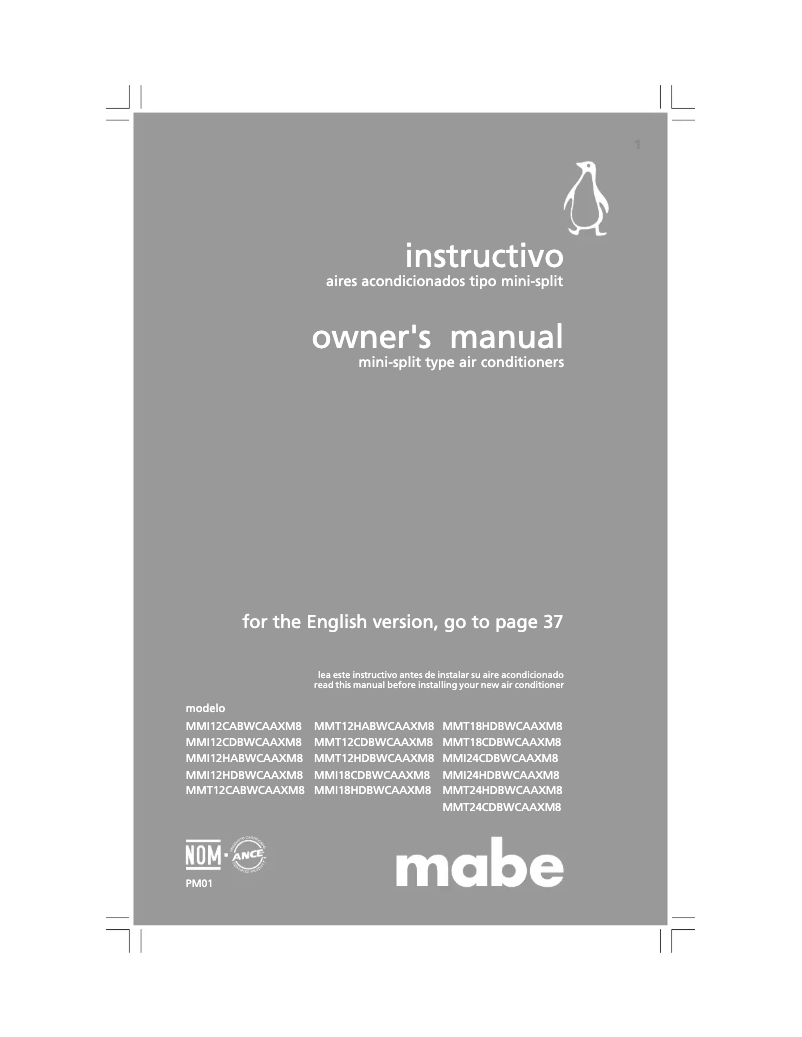 Page n°1 - Manuel utilisateur Mabe MMI24HDBWCAAXM8