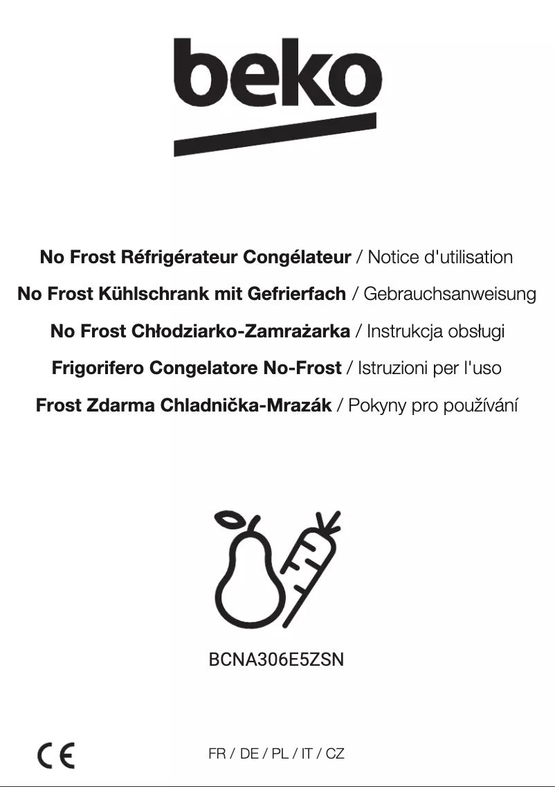 Page 1 de la notice Manuel utilisateur Beko BCNA306E5ZSN