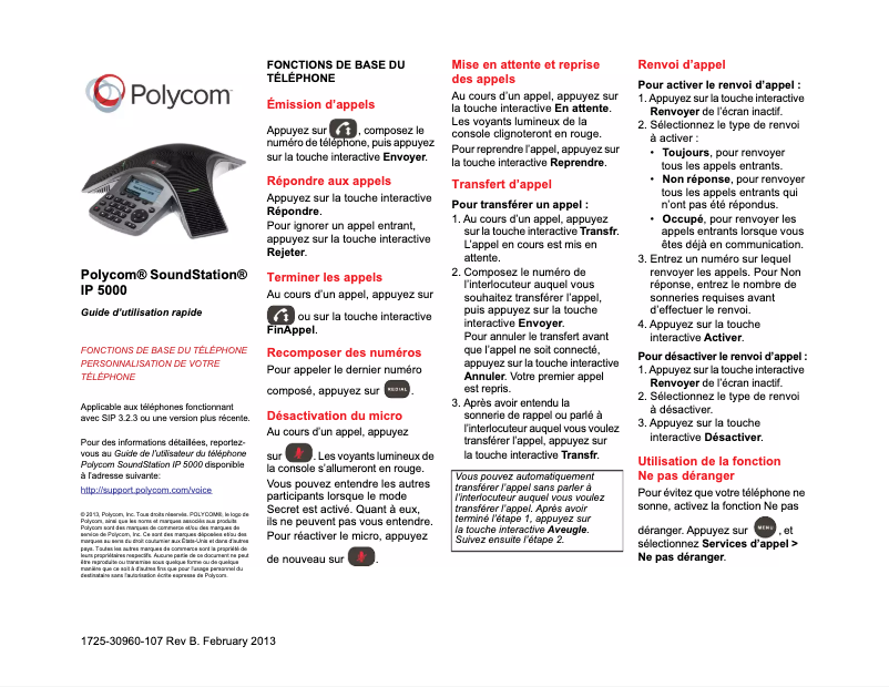 Image de la première page du manuel de l'appareil SoundStation IP 5000