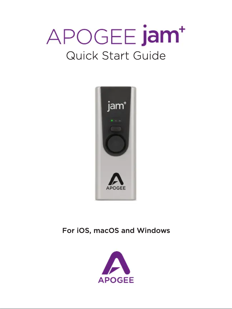 Image de la première page du manuel de l'appareil JAM+