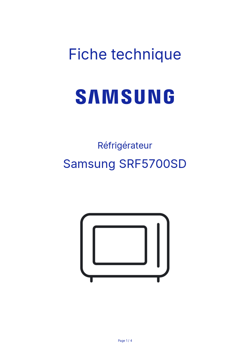 Page n°1 - Fiche technique Samsung SRF5700SD