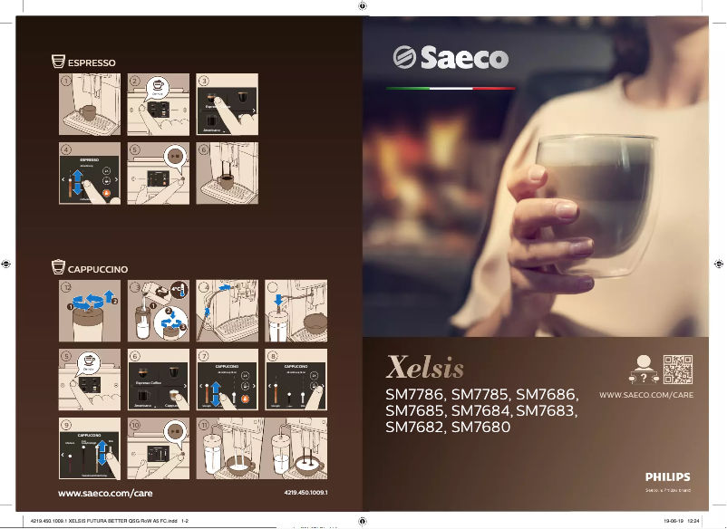 Image de la première page du manuel de l'appareil Saeco Xelsis SM7685