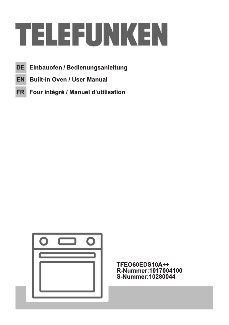 Page n°1 - Manuel utilisateur Telefunken TFEO60EDS10A