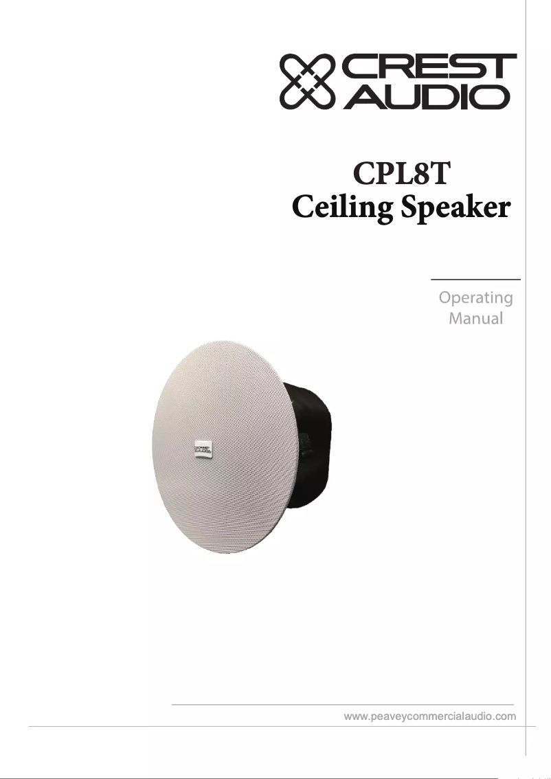 Page 1 de la notice Manuel utilisateur Crest Audio CPL 8T