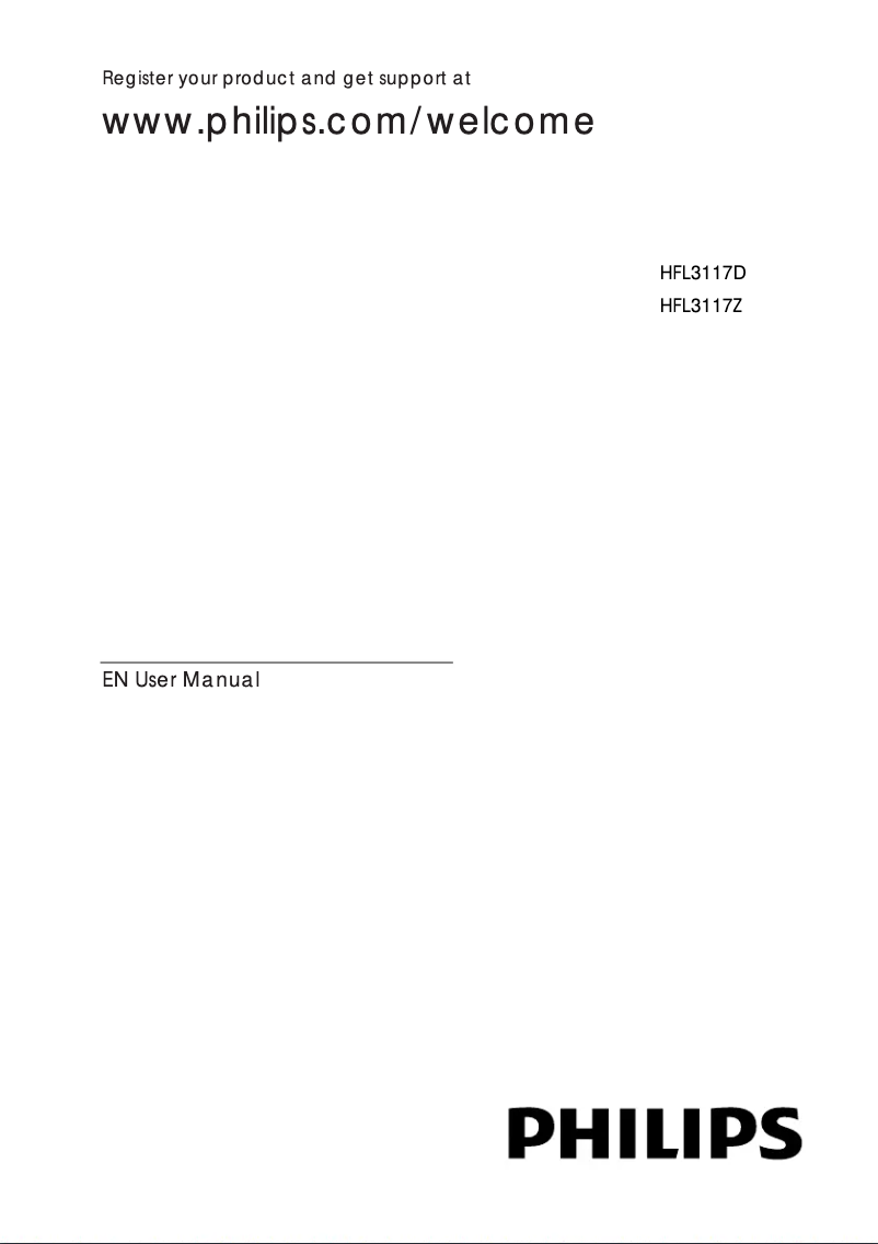 Page n°1 - Manuel utilisateur Philips 32HFL3117D