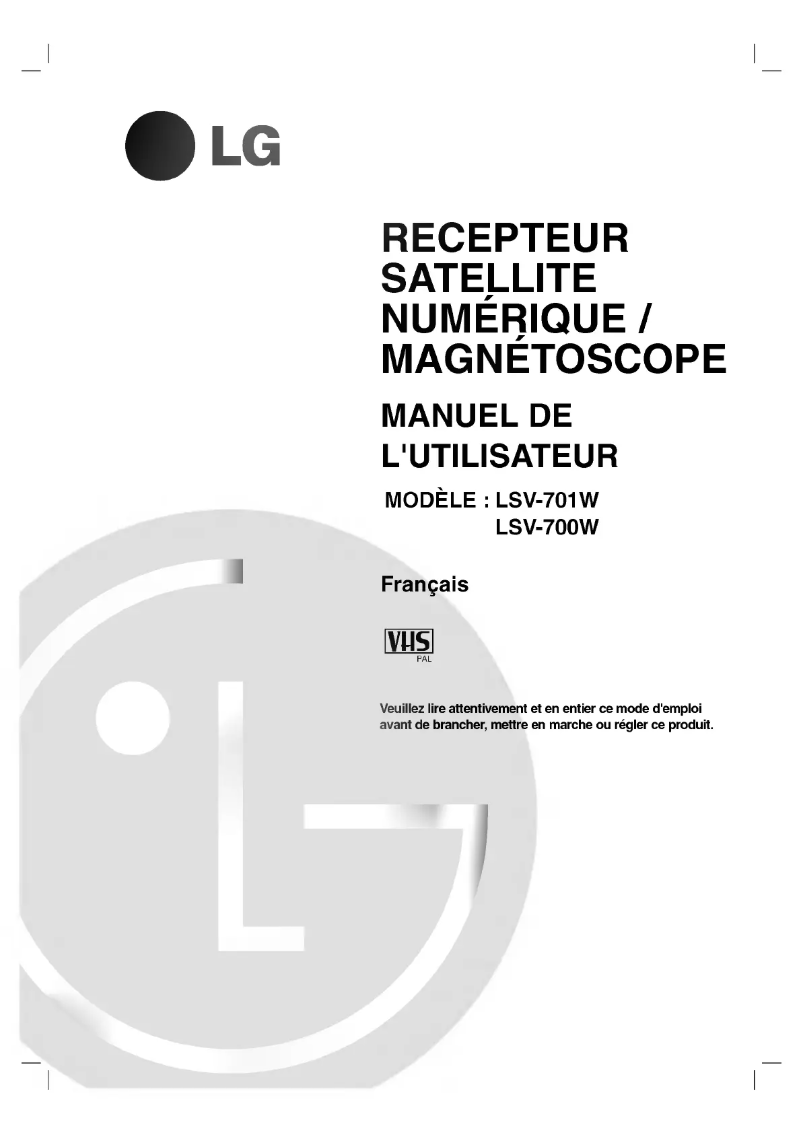 Image de la première page du manuel de l'appareil LSV-701W