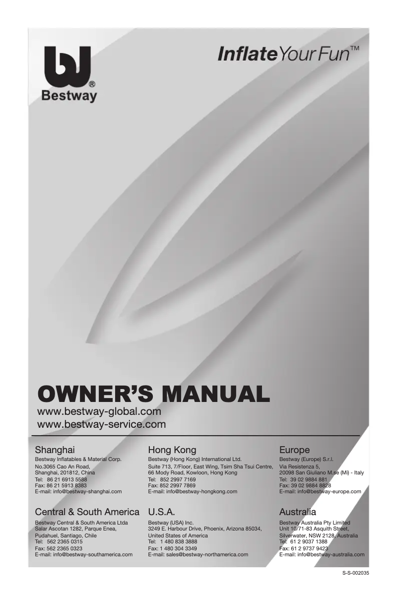 Page n°1 - Manuel utilisateur Bestway 68040