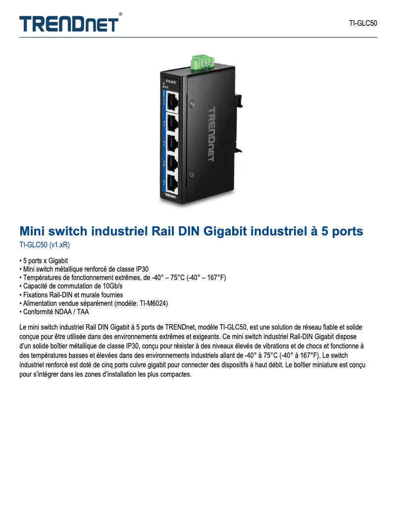 Image de la première page du manuel de l'appareil TI-GLC50