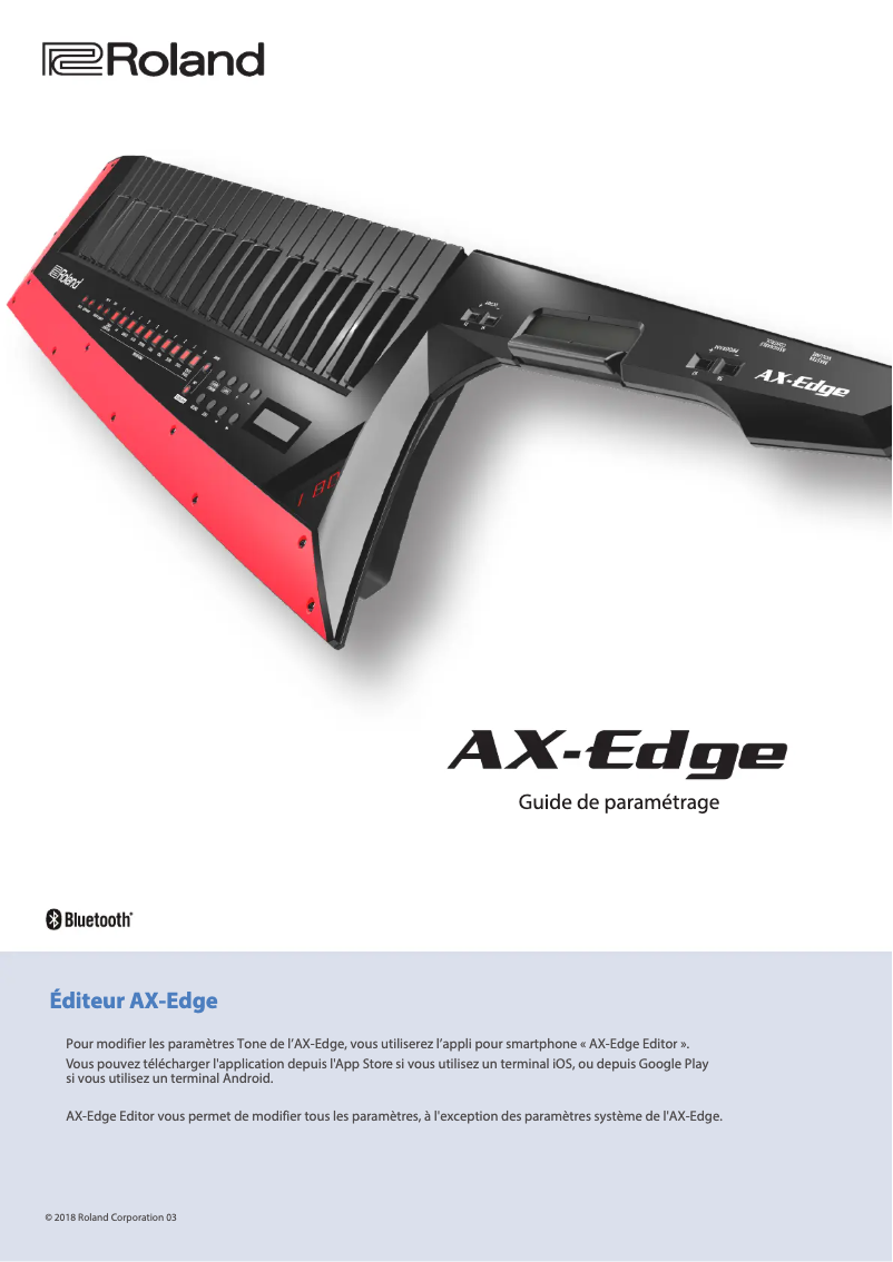Page 1 de la notice Manuel utilisateur Roland AX-Edge