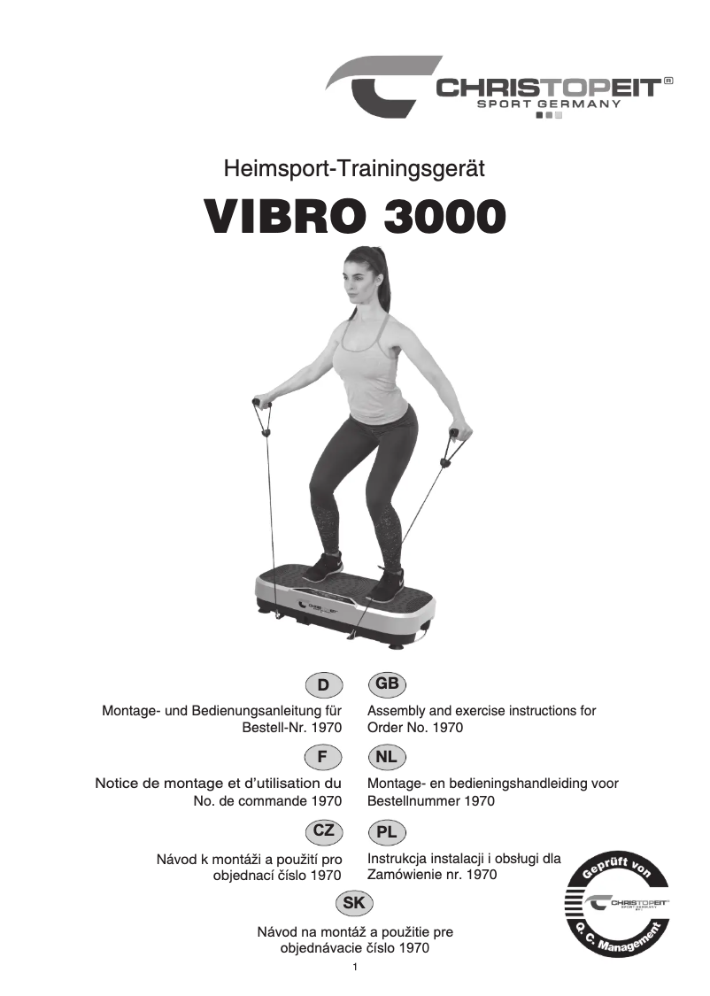 Image de la première page du manuel de l'appareil VIBRO 3000